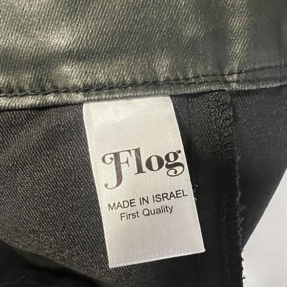 Bevy Flog Sz 29 Dafna Pants Faux Leather Coated Green - Picture 8 of 11